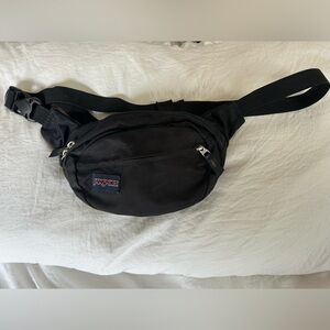 Jansport Black Belt Bag. 9” X 6”. Multiple Pockets